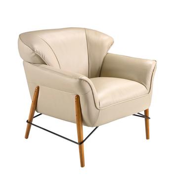 Fauteuil en cuir sable