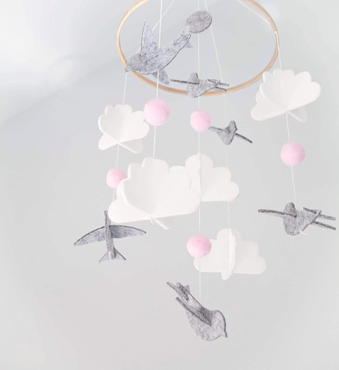 Activity-board  Carillon mobile pour bébé, cloche mobile pour lit de bébé en bois 