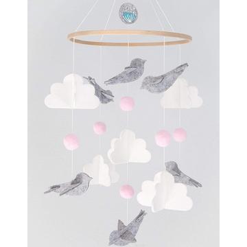 Carillon mobile pour bébé, cloche mobile pour lit de bébé en bois