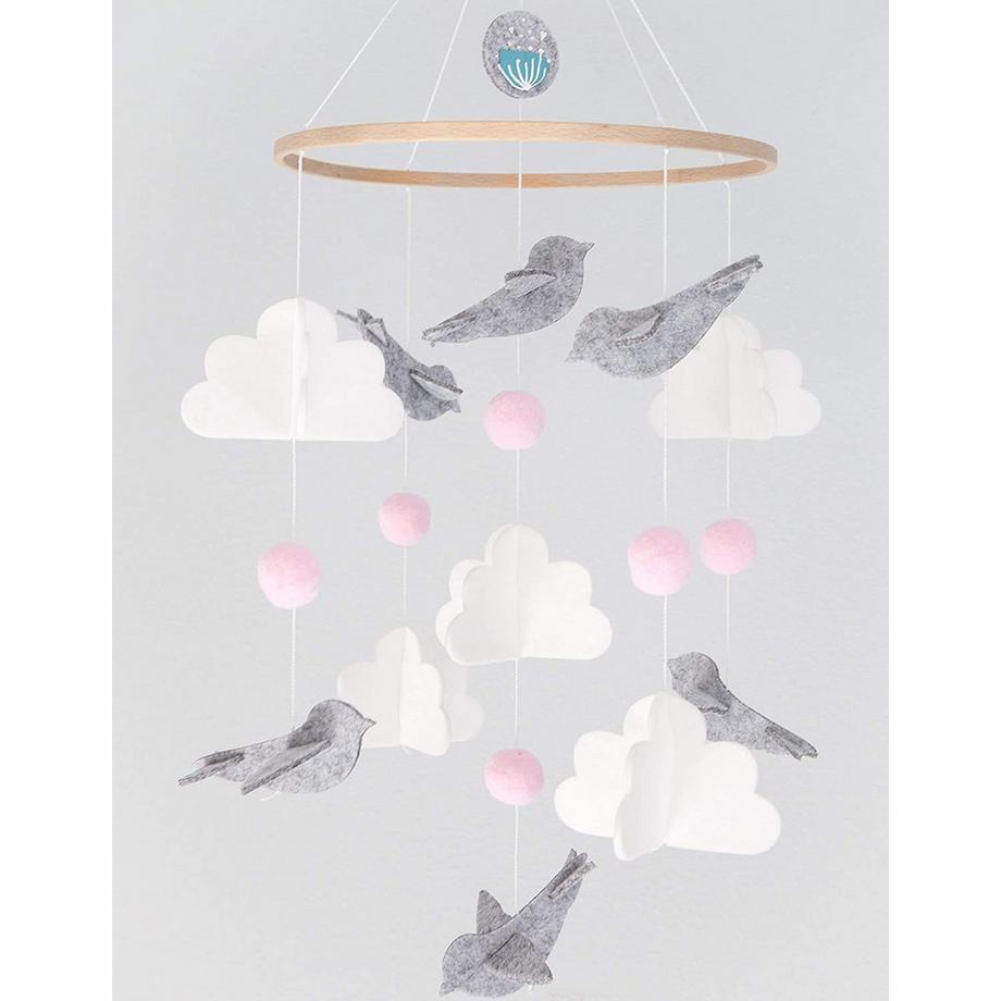 Mobiles Baby-Windspiel, mobile Babybett-Glocke Holz