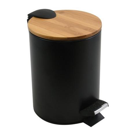 spirella Badezimmer Treteimer Stahl & Bambus ADONIS 5L Schwarz  