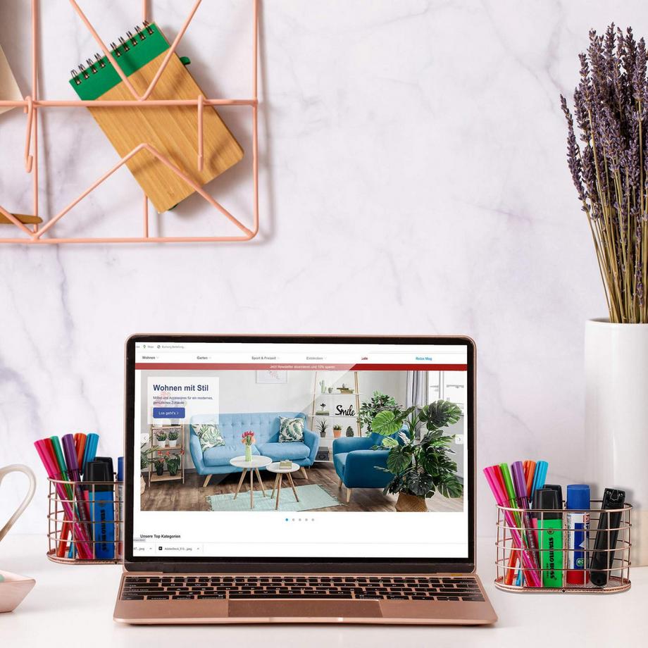 B2X Fusto della penna 2 scomparti oro rosa  