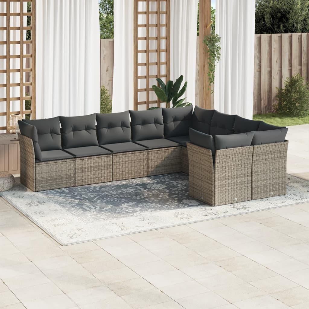 VidaXL set divano da giardino Polirattan  