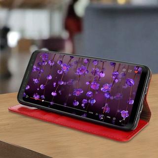 Avizar  Étui folio Cuir Rouge Galaxy S9 Plus 