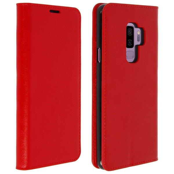 Avizar  Étui folio Cuir Rouge Galaxy S9 Plus 