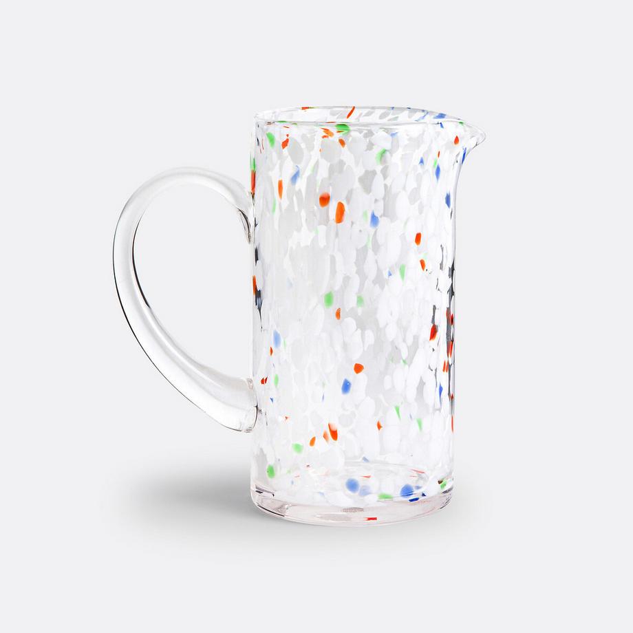 Carafe en verre moucheté