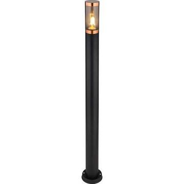 Lampe d'extérieur Boston inox noir 1xE27 fumé 13x13x110