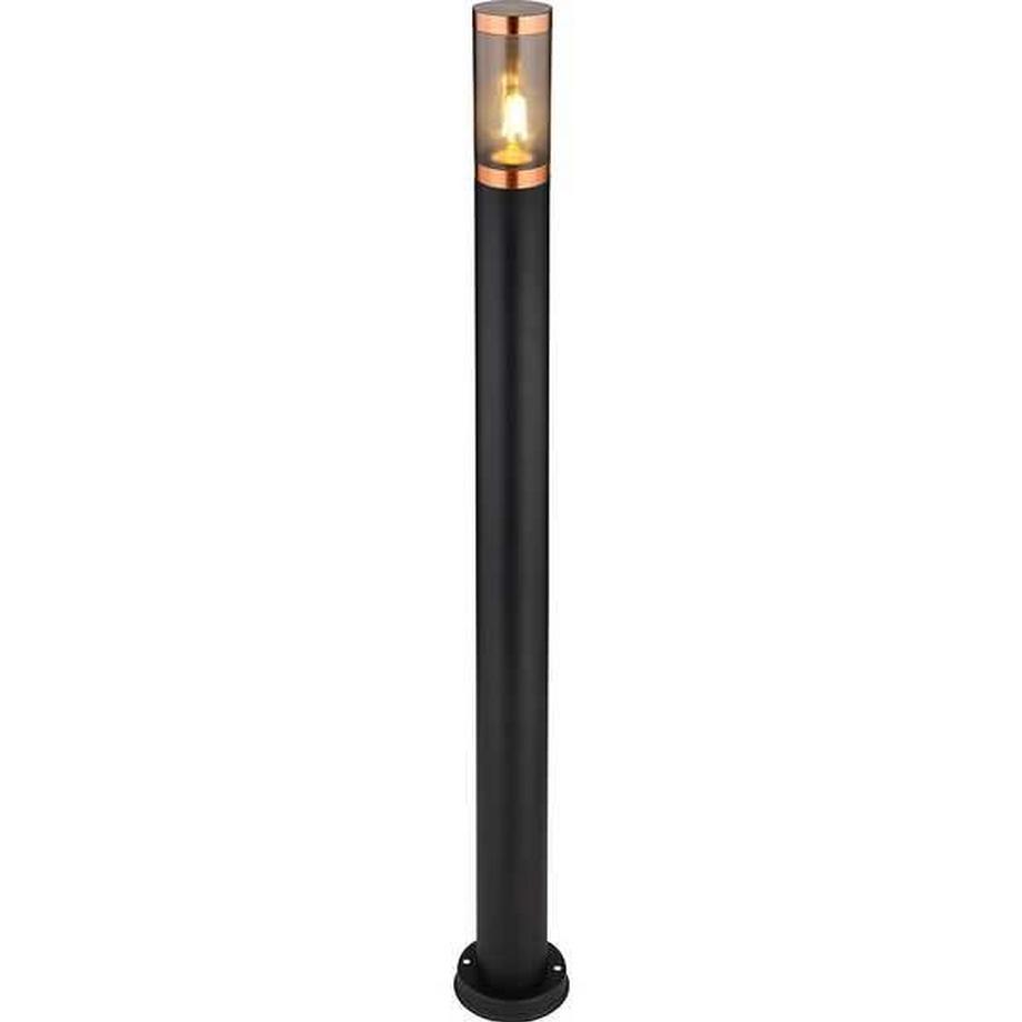 Lampe d'extérieur Boston inox noir 1xE27 fumé 13x13x110