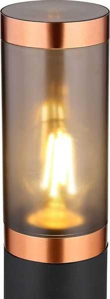 mutoni Lampe d'extérieur Boston inox noir 1xE27 fumé 13x13x110  