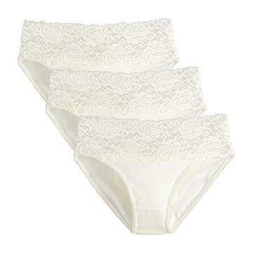 Lot de 3 slips avec large bande en dentelle