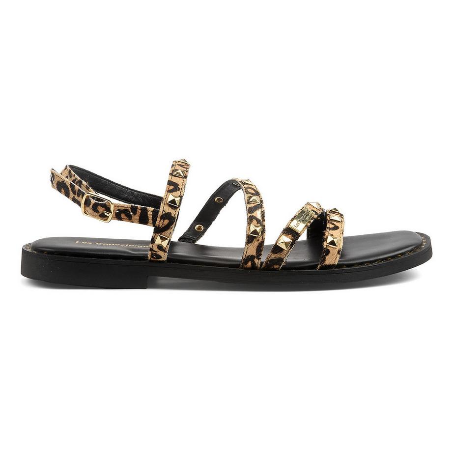 Les Tropeziennes Corabel Leopard Print Studded Sandales Plates  