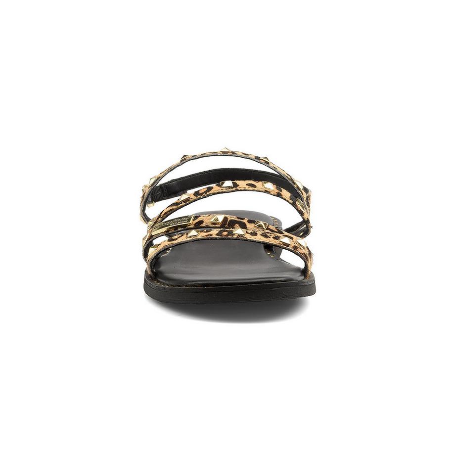 Les Tropeziennes Corabel Leopard Print Studded Sandales Plates  