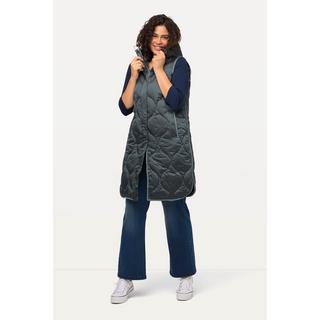 Ulla Popken  Long gilet matelassé HYPRAR, fermeture éclair à double curseur, matière imperméable 