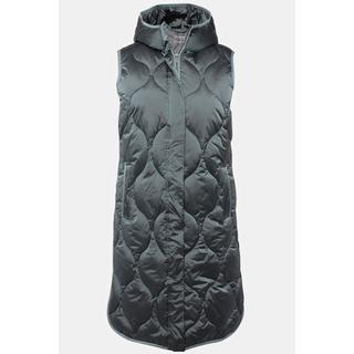 Ulla Popken  Long gilet matelassé HYPRAR, fermeture éclair à double curseur, matière imperméable 