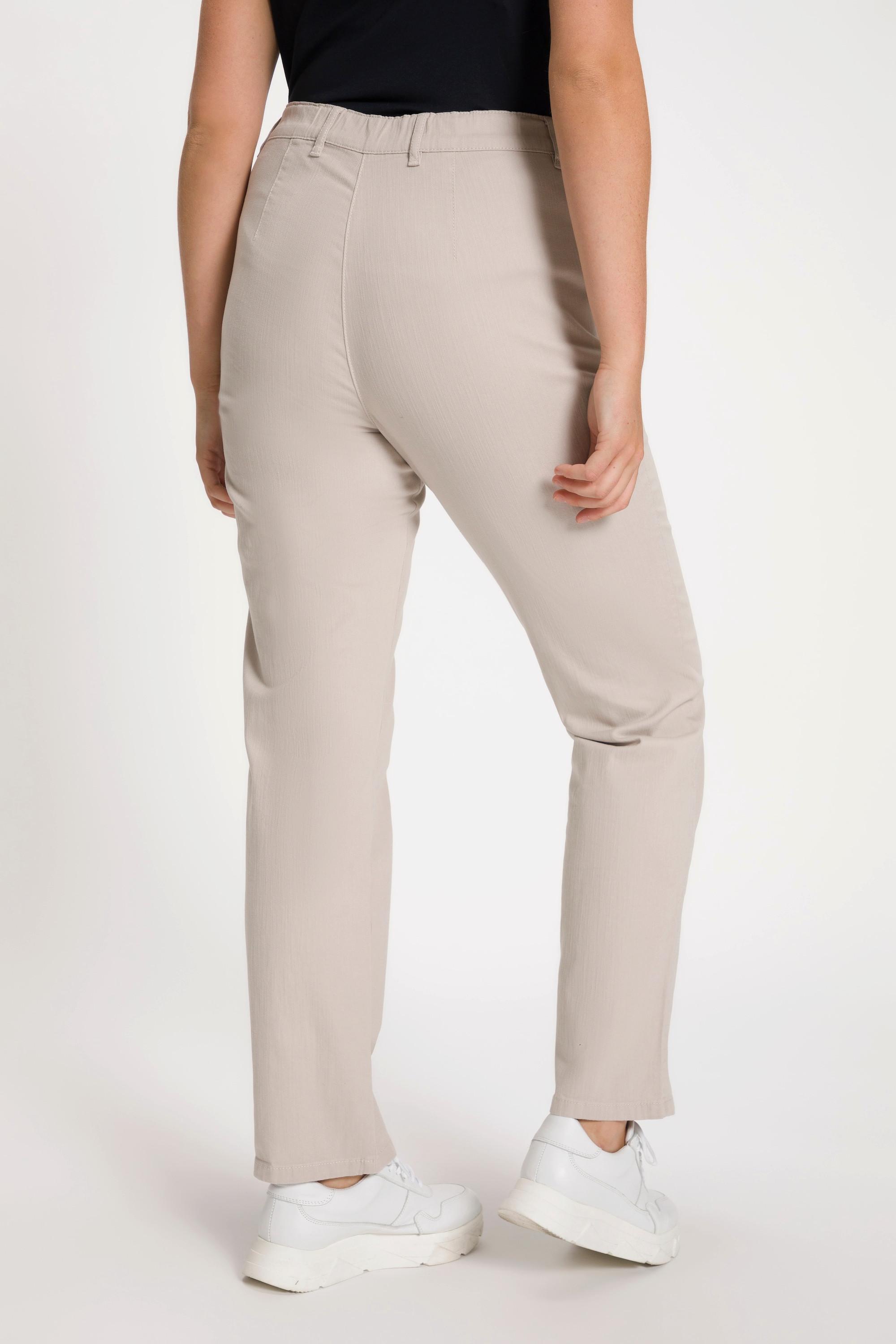 Ulla Popken  Pantalon d'été Mony, agréablement léger. Poches zippées et tissu stretch 