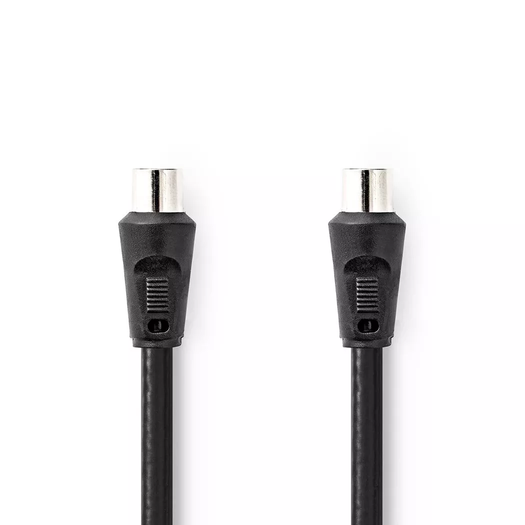 Nedis – Koaxialkabel | IEC (Koax) Stecker Vernickelt 90 dB 75 Ohm Doppelt geschirmt 1,50 m Rund PVC Schwarz Etikett, One Size