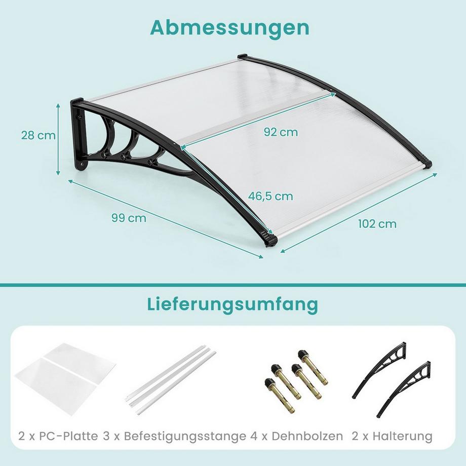 Northix Türvordach – Wetterbeständig  