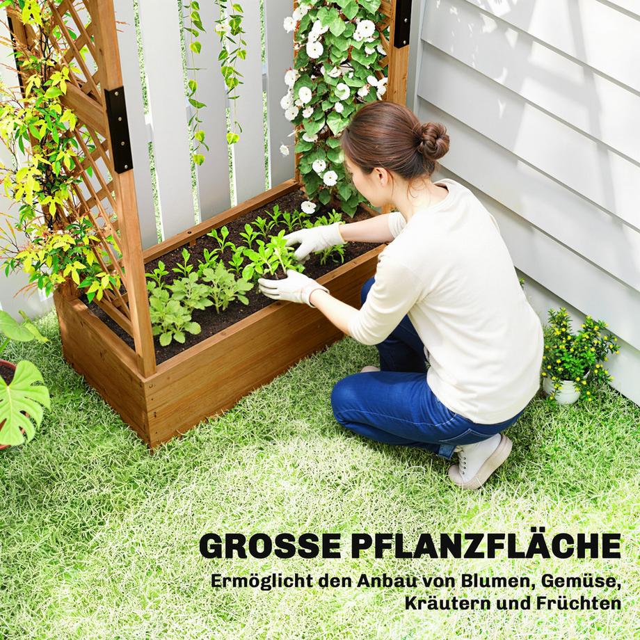 Outsunny Hochbeet mit Rankengitter  