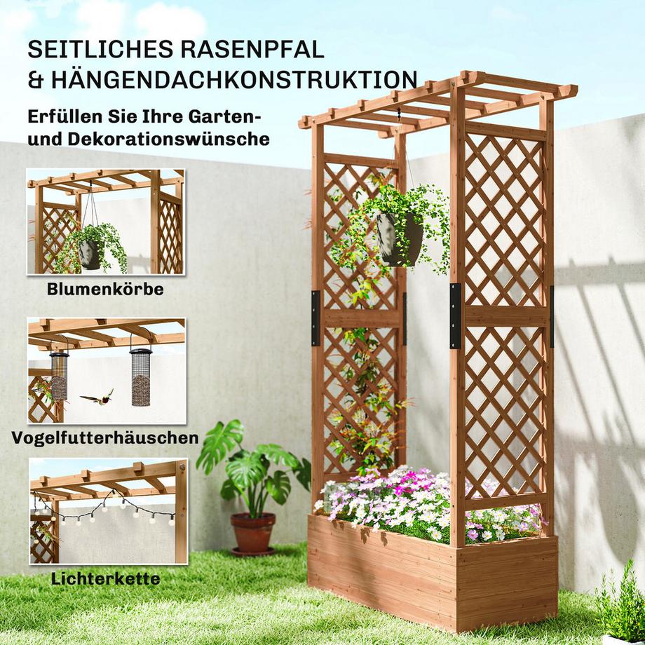 Outsunny Hochbeet mit Rankengitter  