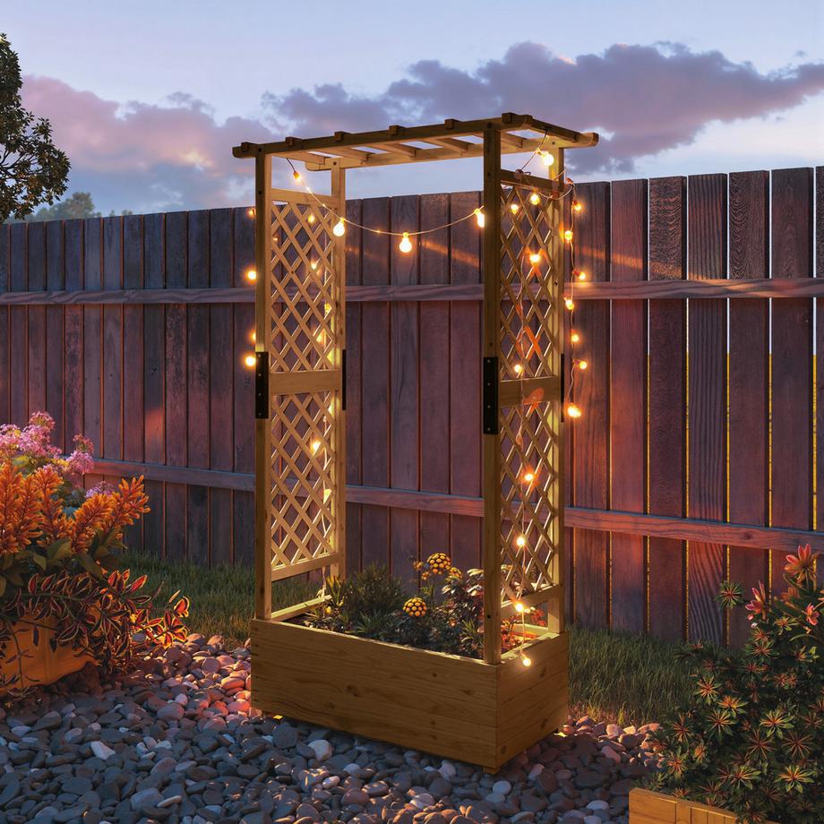 Outsunny Hochbeet mit Rankengitter  