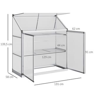 Outsunny Alu-Gewächshaus, Polycarbonat, Silber  