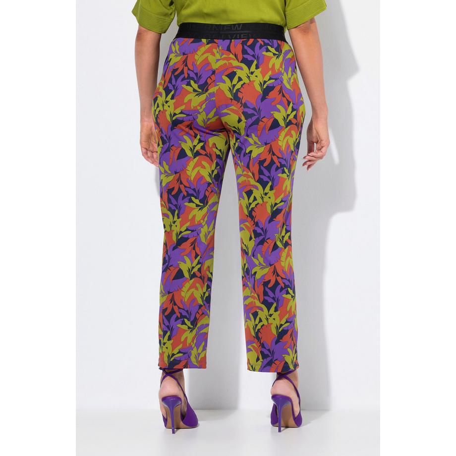 Ulla Popken Sienna Blätter Schmales Bein Jerseyhose  