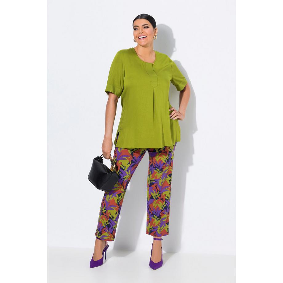 Ulla Popken Sienna Blätter Schmales Bein Jerseyhose  