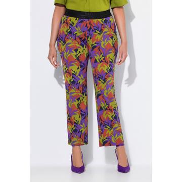 Pantalon Sienna en jersey motif feuilles, jambe étroite et taille élastique