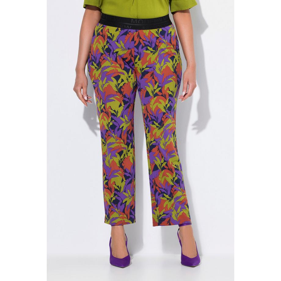 Ulla Popken Sienna Blätter Schmales Bein Jerseyhose  