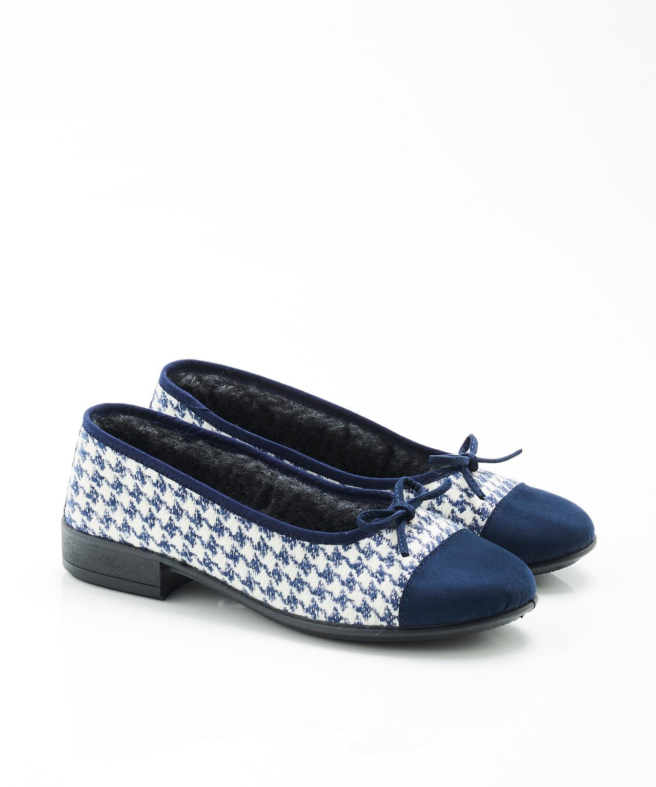 Damart  Ballerines motif pied de poule Thermolactyl. 