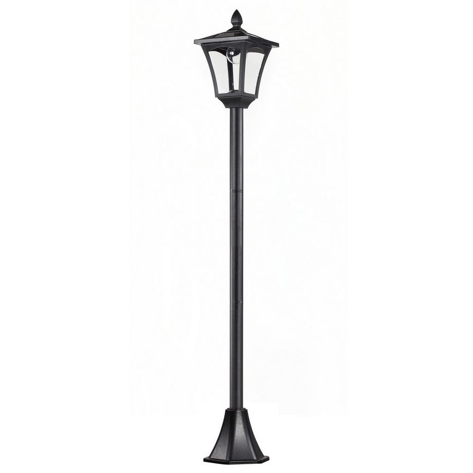 Lanterne Solaire De Jardin Avec Led 40 Lumens Noir 18 X 18 X 160 Cm
