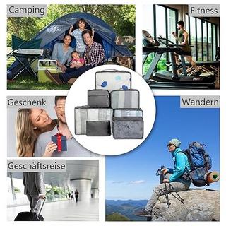 Only-bags.store Organizzatore da viaggio 8 pezzi Set di cubi da imballaggio con borsa cosmetici borsa scarpe  