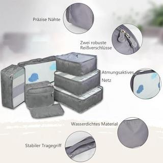 Only-bags.store Organizzatore da viaggio 8 pezzi Set di cubi da imballaggio con borsa cosmetici borsa scarpe  