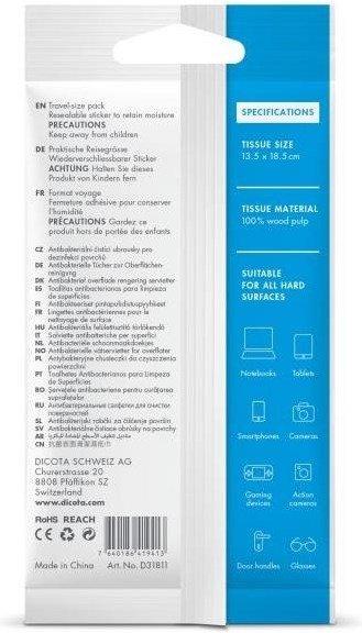 DICOTA  Antibacterial Surface Cleaning Wipes Pack 15 pieces 