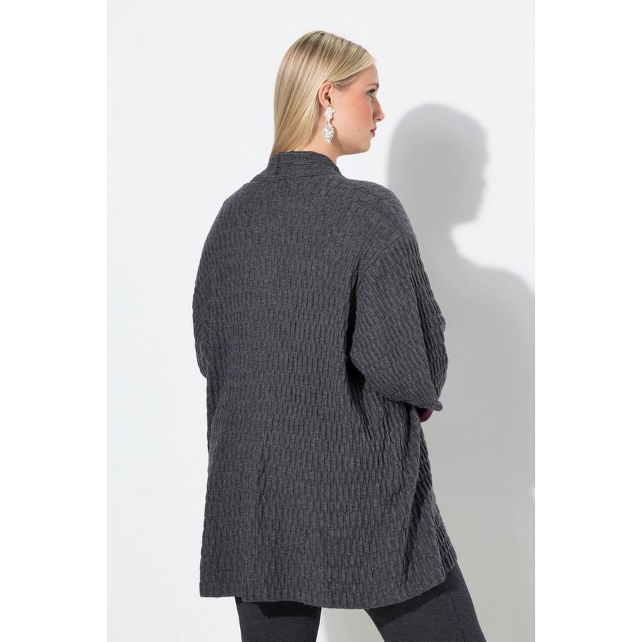 Ulla Popken Cardigan Oversize Maglia Lavorata Maniche 3/4  