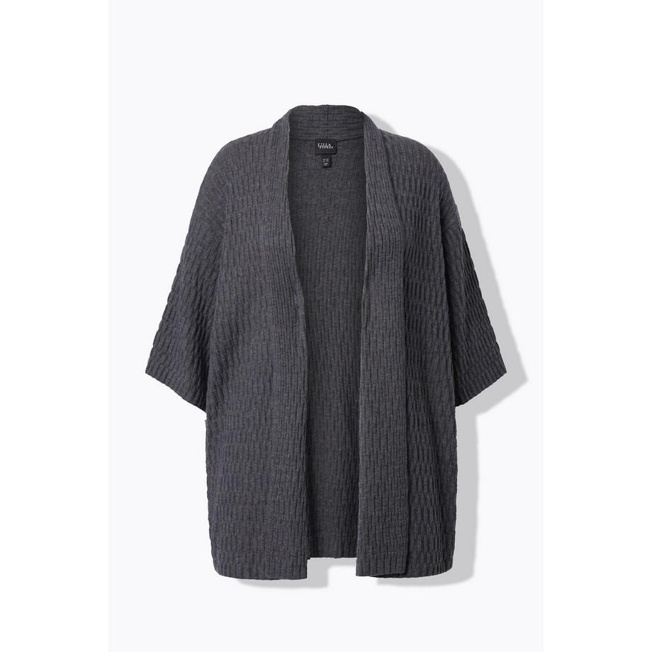 Ulla Popken Cardigan Oversize Maglia Lavorata Maniche 3/4  