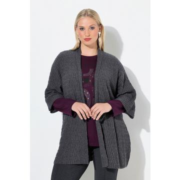 Cardigan dal taglio oversize in maglia lavorata con scollo a V e maniche a 3/4