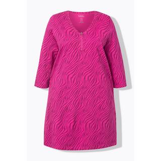 Ulla Popken Maglia lunga linea ad A scollo a V manica 3/4 con cerniera  