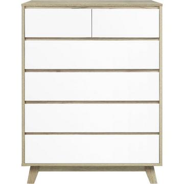 Commode naturel 80x40x118 blanc