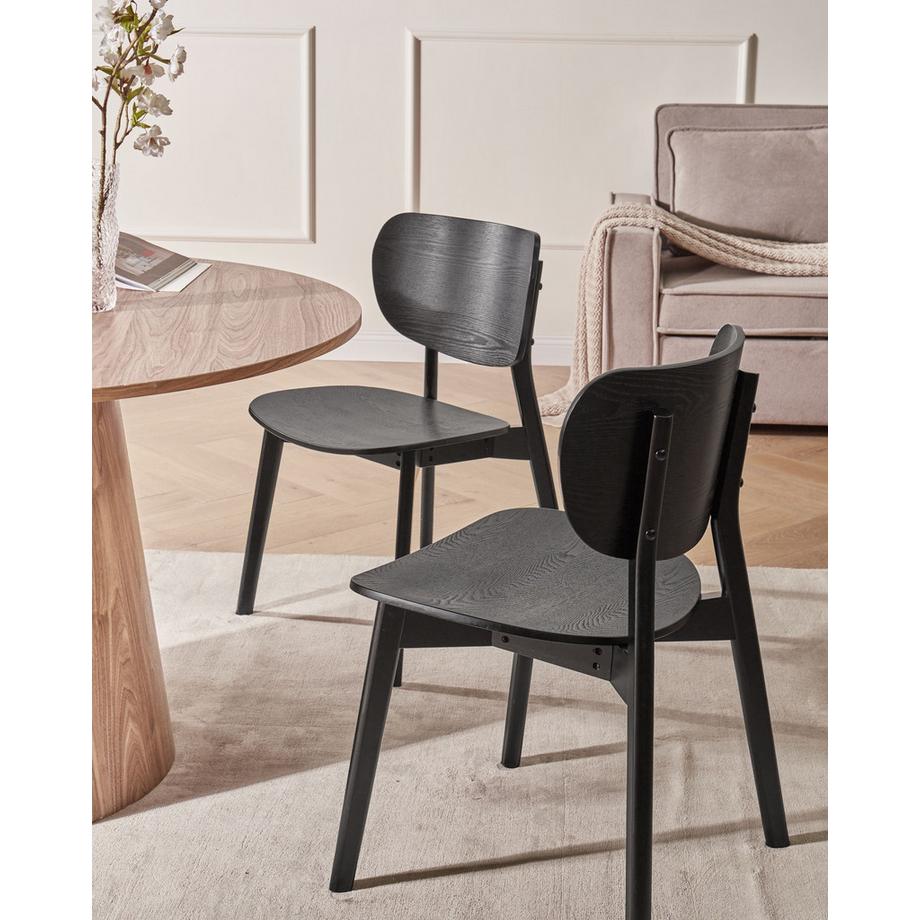 Beliani Lot de 2 chaises de salle à manger en Bois d\'hévéa Scandinave OVERLY  