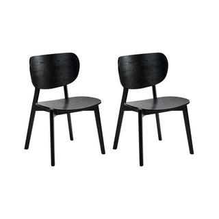 Beliani Lot de 2 chaises de salle à manger en Bois d'hévéa Scandinave OVERLY  
