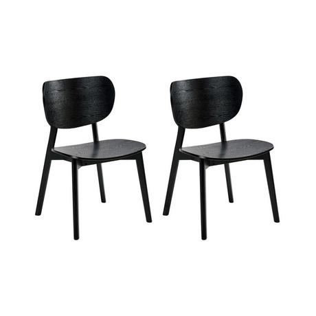 Beliani Lot de 2 chaises de salle à manger en Bois d'hévéa Scandinave OVERLY  