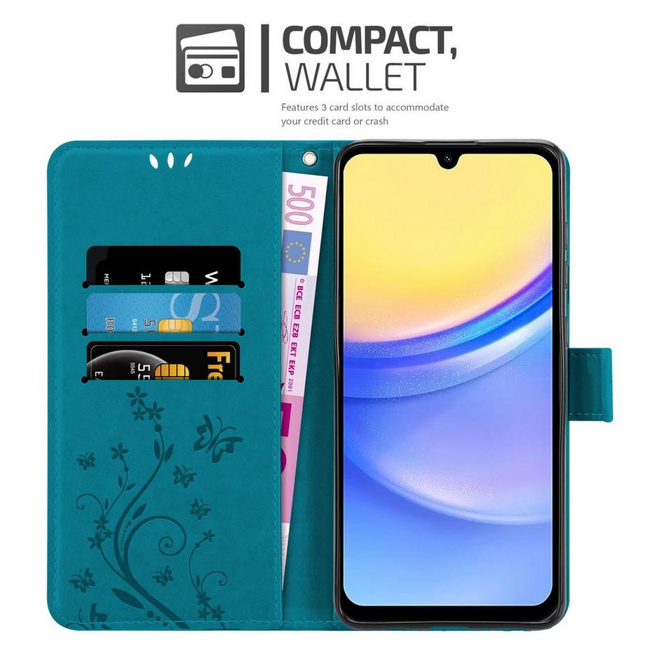 Cadorabo  Samsung Galaxy A15 Hülle mit Blumen Muster 