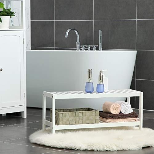 Pricenet Scarpiera in bambù a 2 livelli, salvaspazio, facile da montare  