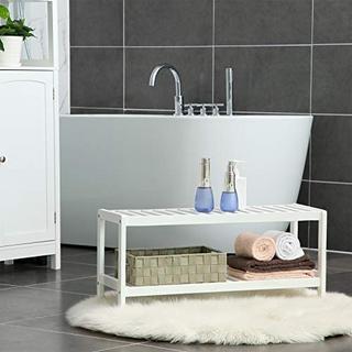 Pricenet Scarpiera in bambù a 2 livelli, salvaspazio, facile da montare  