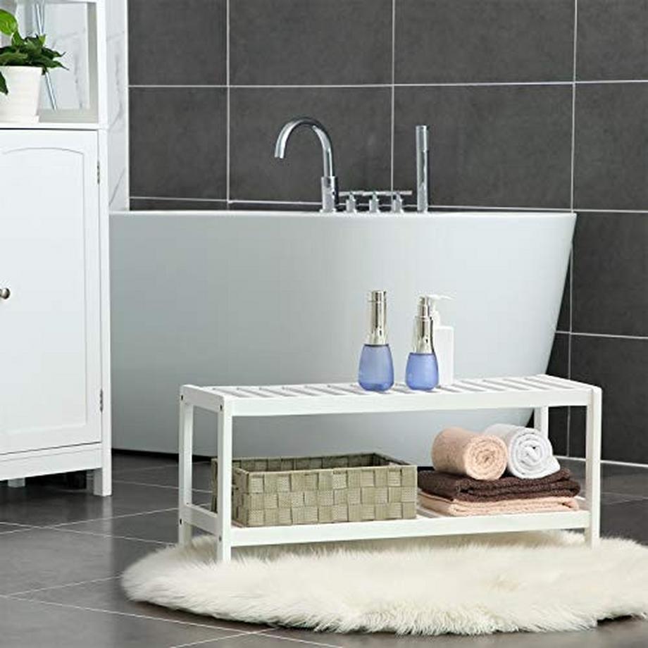 Pricenet 2-stöckiges Schuhregal aus Bambus, platzsparend, einfache Montage  