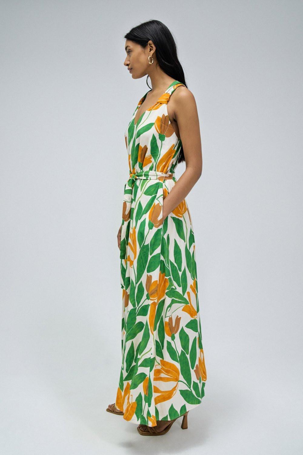 Salsa  Kleider Floral Print A-Line Dress 