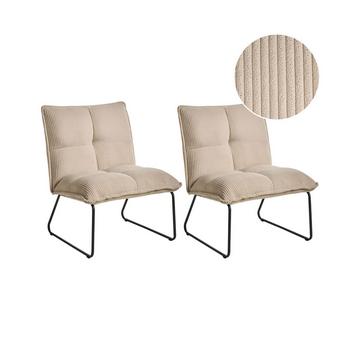 Lot de 2 fauteuils en Velours côtelé Scandinave BJASTA