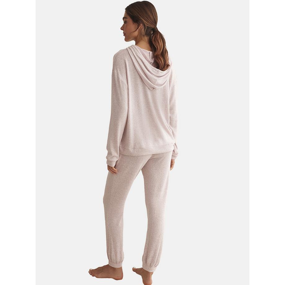 Selmark Basic Kapuzen-Sweatshirt und Pyjamahosen Set  