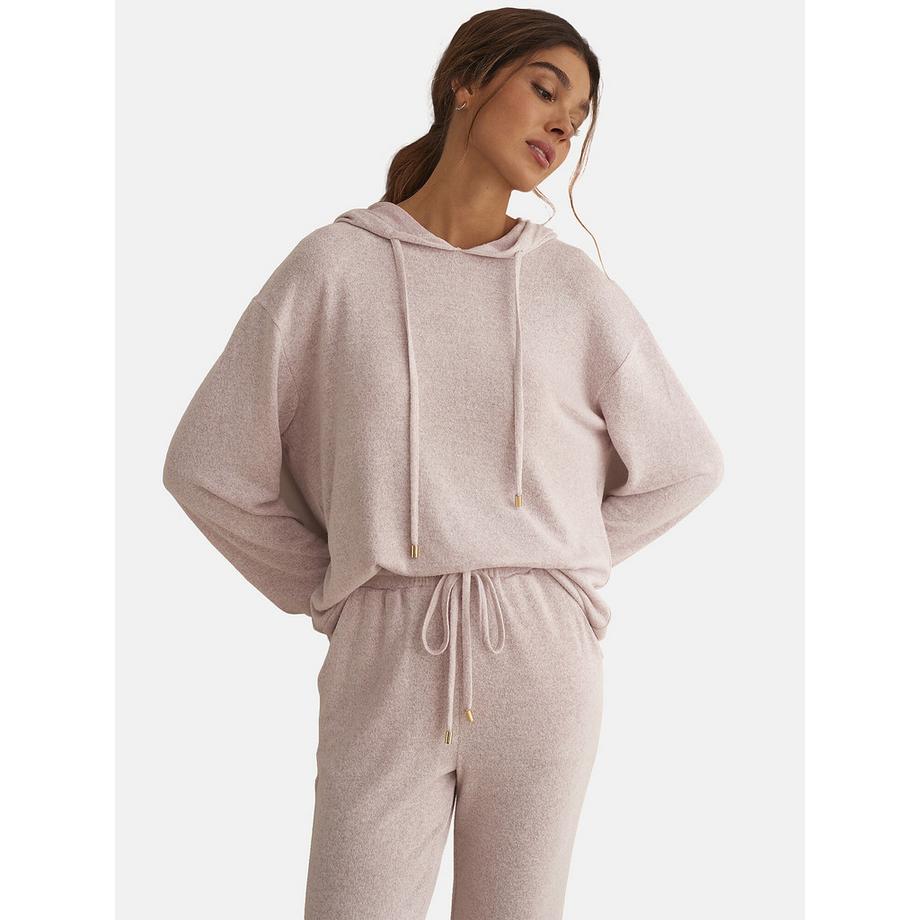 Selmark Basic Kapuzen-Sweatshirt und Pyjamahosen Set  